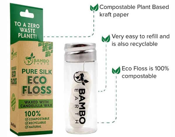 BAMBO EARTH Biodegradable Pure Silk Eco-Floss