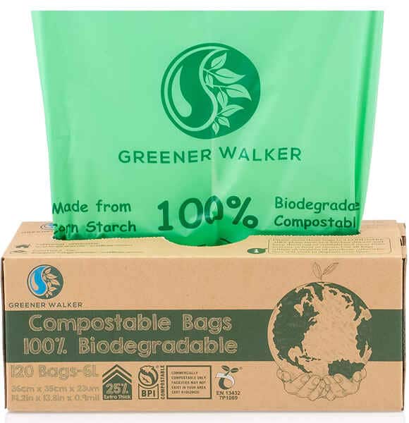 Unni Astm D6400 100% Compostable Trash Bags 2.6 Gallon 100 Count, 9.84 Liter 